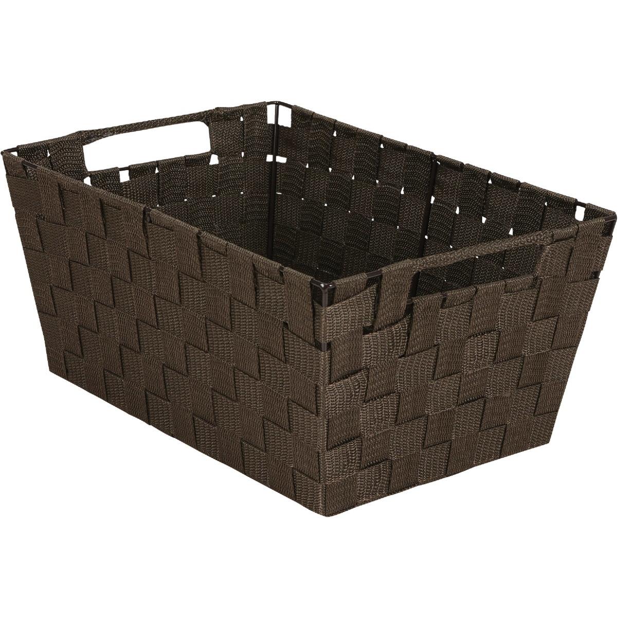 Home Impressions - Hand Woven Storage Basket with Handles - Brown - 10 In. W. x 6.75 In. H. x 14 In. L. 