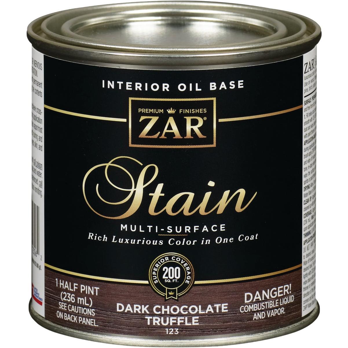 ZAR Oil-Based Wood Stain, Dark Chocolate Truffle, 1/2 Pt.