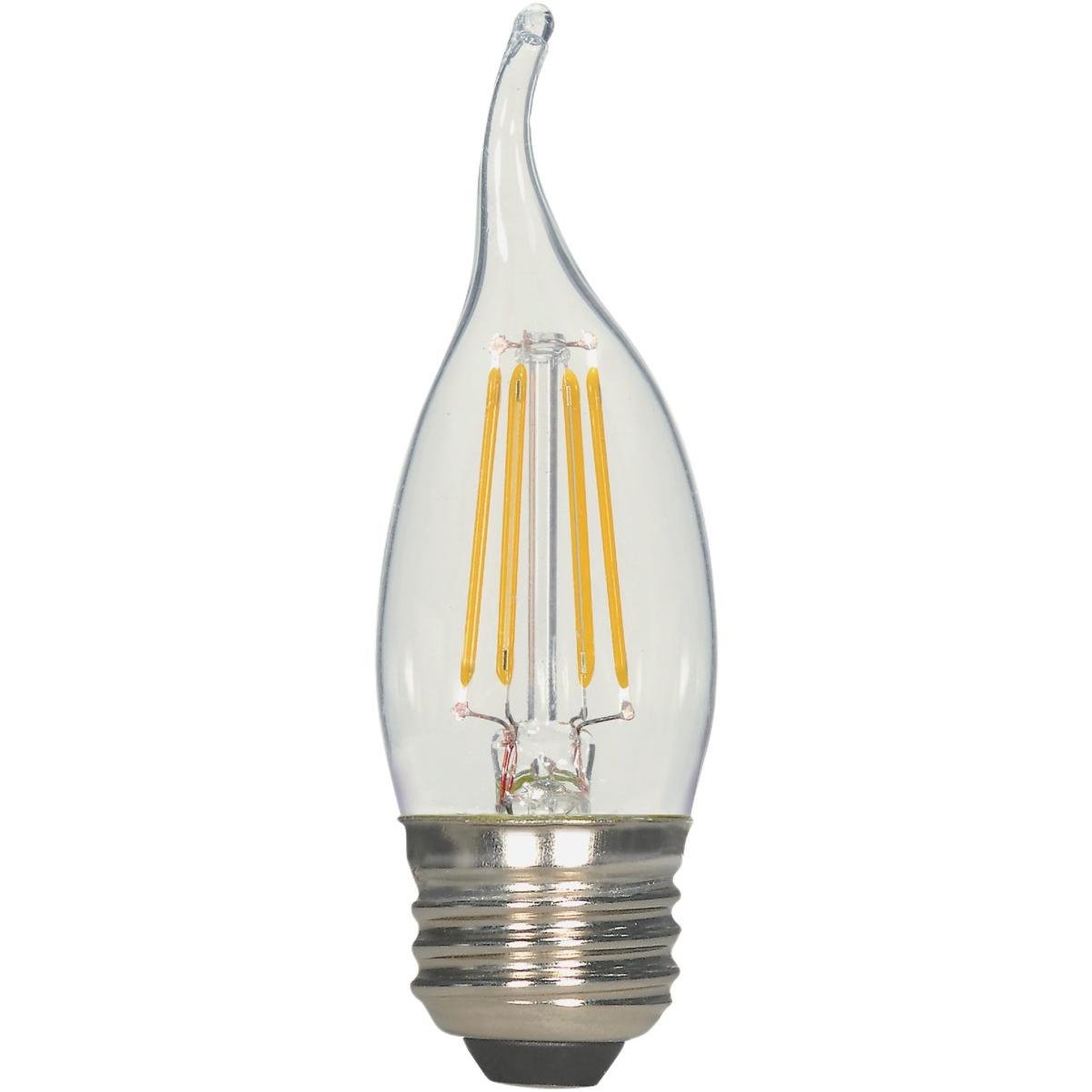 Satco Nuvo 60W Equivalent Warm White Clear CA10 Medium LED Decorative Light Bulb (2-Pack)