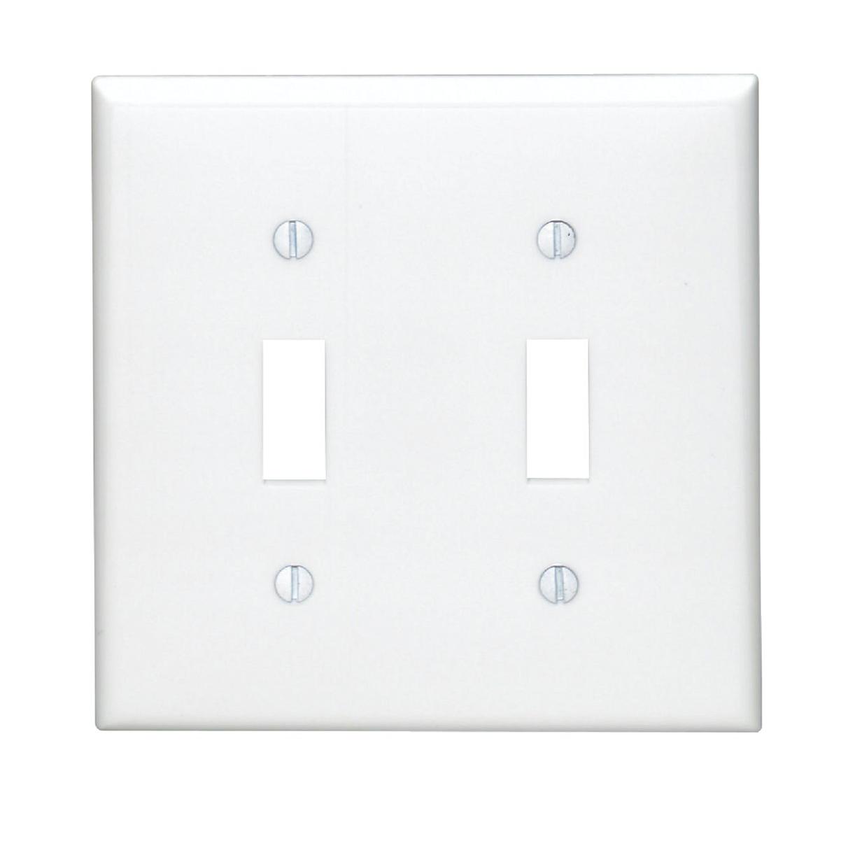 Leviton 2-Gang Thermoplastic Nylon Toggle Switch Wall Plate, White