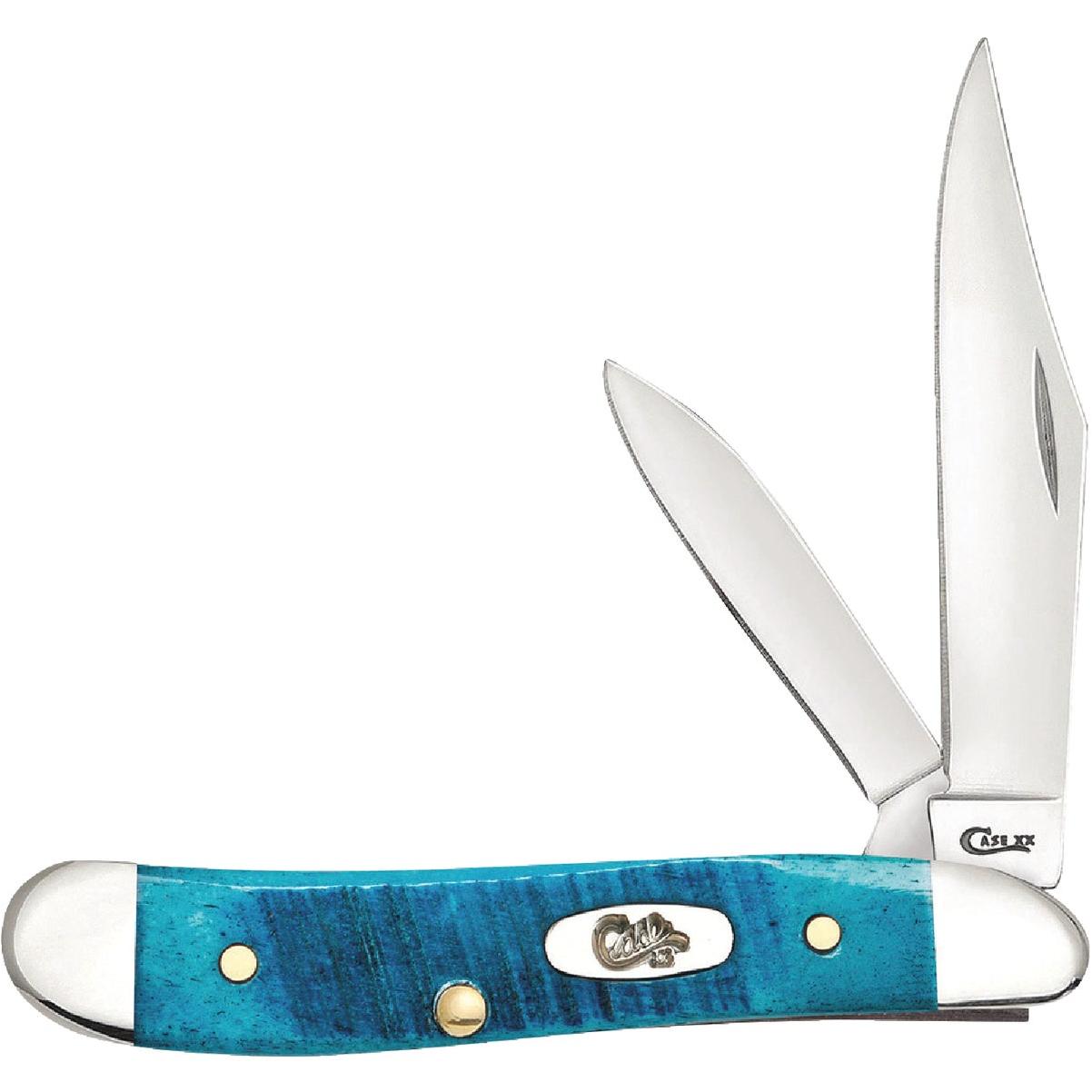 Case 2.1 In. Sawcut Jig Caribbean Blue Bone Peanut Pocket Knife