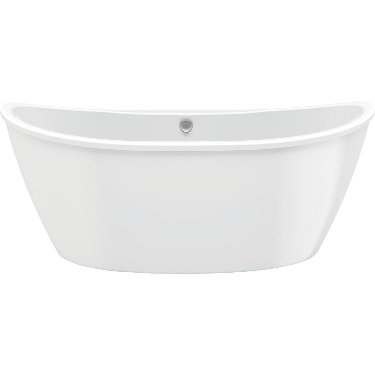 Maax Delsia 66 In. L x 36 In. W Center Drain Freestanding Bathub in White