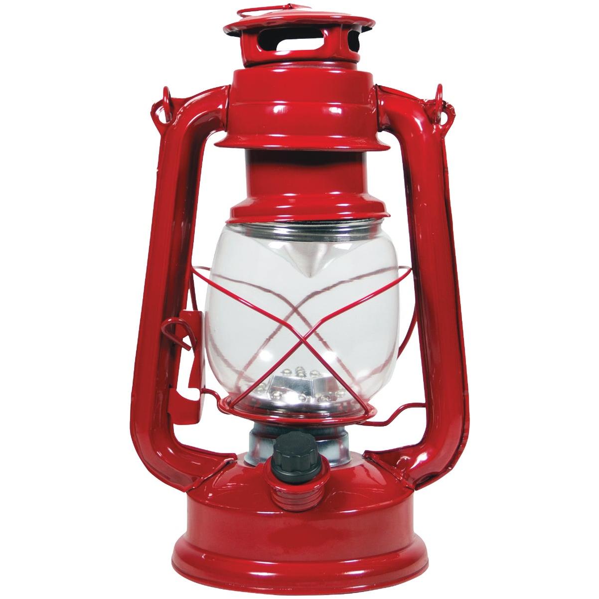 Alpine 5 In. W. x 9 In. H. x 6 In. L. Red Cool White LED Hurricane Patio Lantern