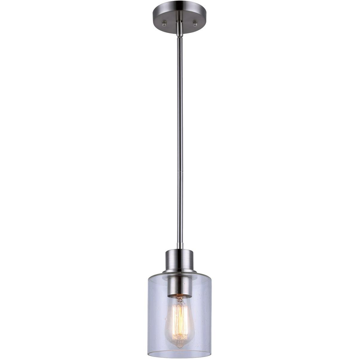Home Impressions Portland 1-Bulb Brushed Nickel Incandescent Pendant Light Fixture
