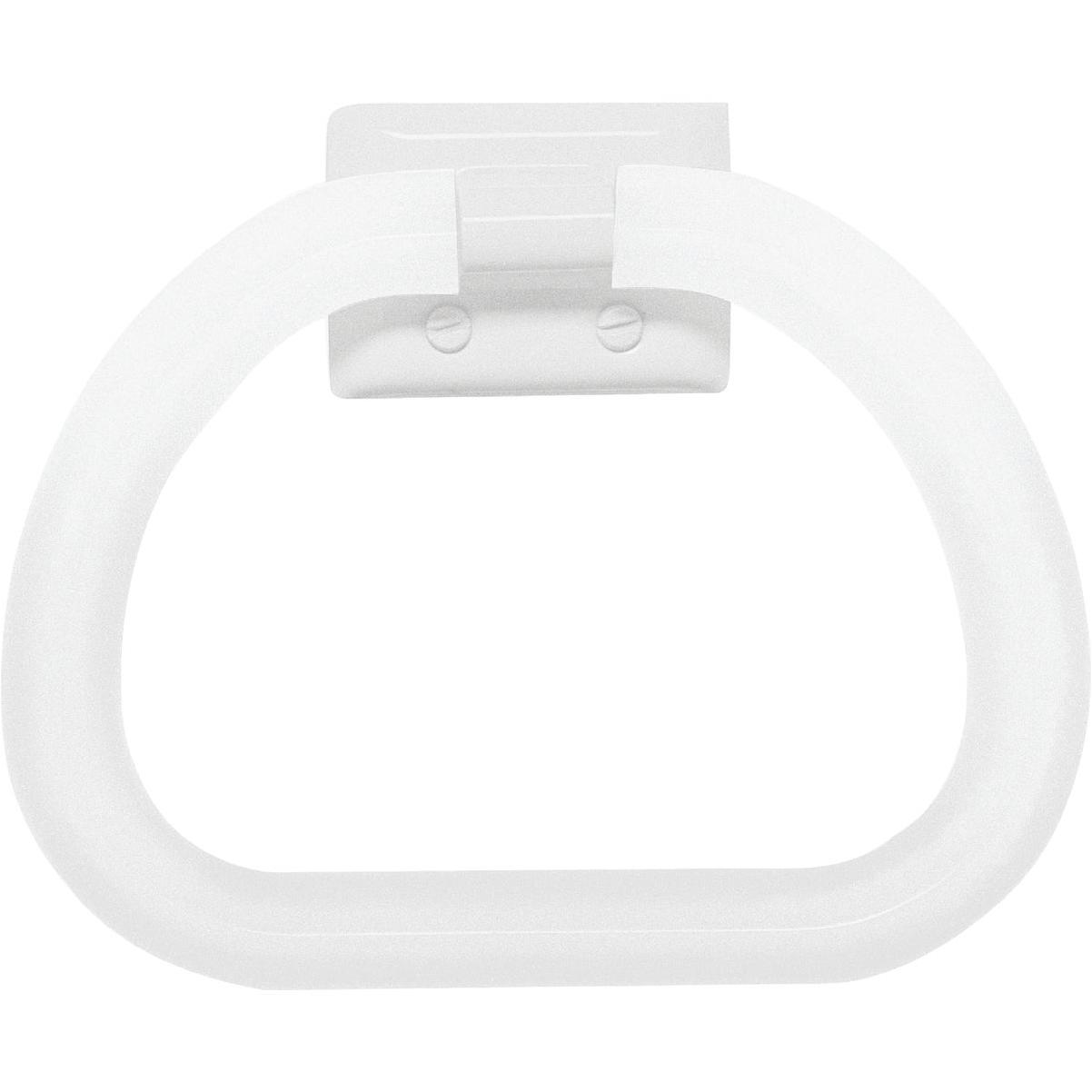 48230 White Plastic Towel Ring With Mounting Hardware