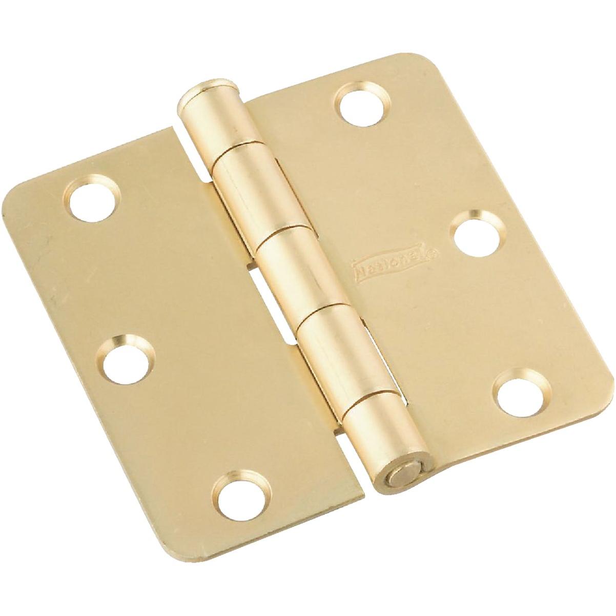 National Hardware 3 In. x 1/4 In. Radius Satin Brass Door Hinge
