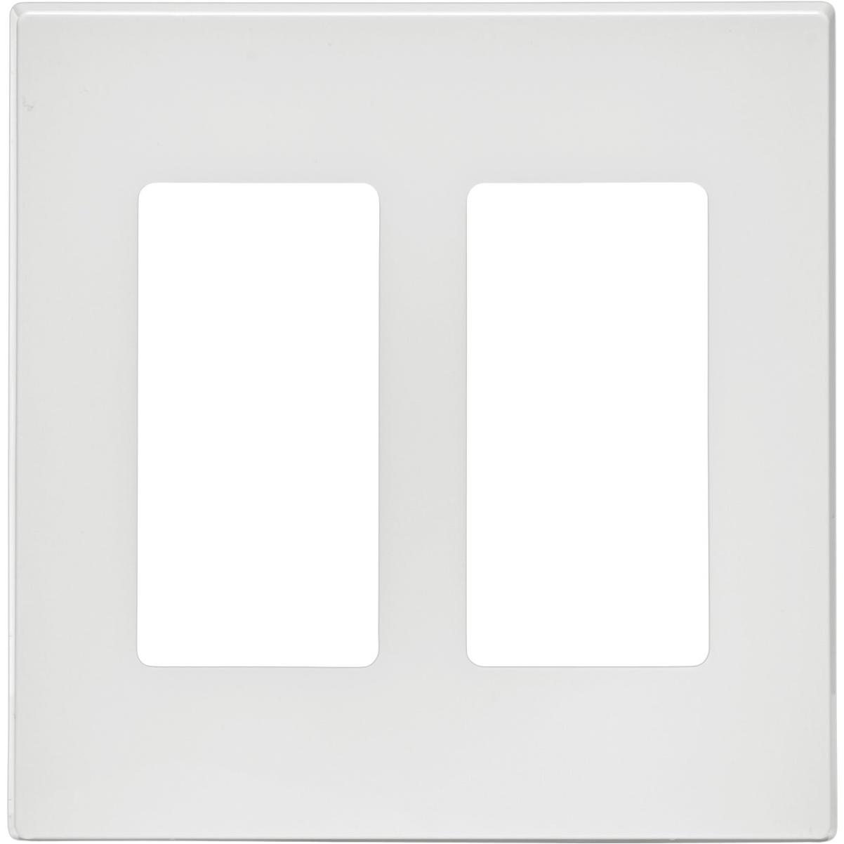 Leviton Decora Plus 2-Gang Poly Carbonate Screwless Decorator Wall Plate, White