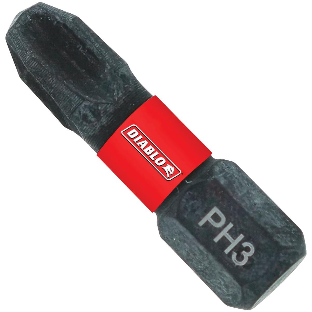 Diablo #3 Phillips 1 In. Insert Impact Screwdriver Bit (2-Pack)