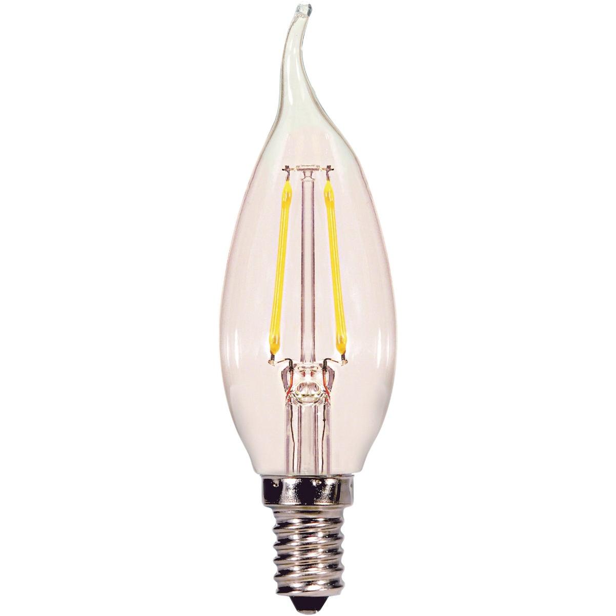 Satco Nuvo 25W Equivalent Warm White CA10 Candelabra, California Compliant (2-Pack)