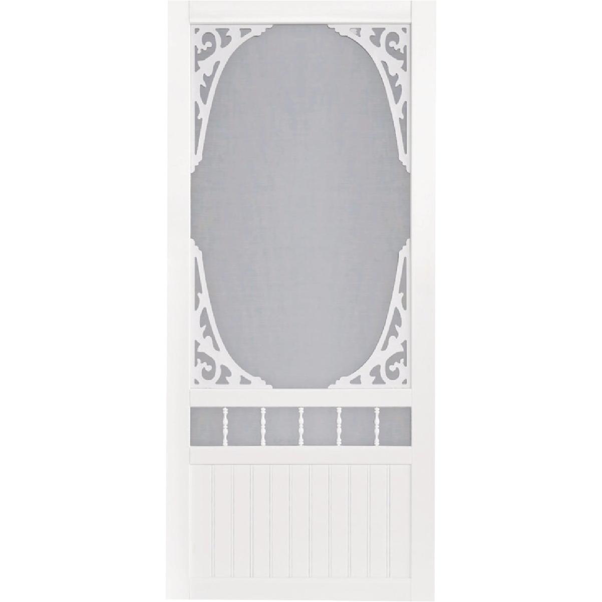Screen Tight Springview 36 In. W x 80 In. H x 1 In. Thick White Vinyl Screen Door