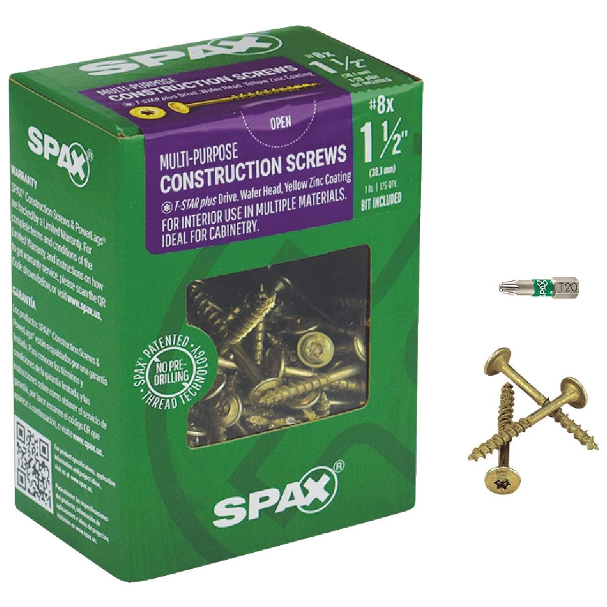 Spax #8 x 1-1/2 In. Washer Head Interior Multi-Material Construction Screw (1 Lb. Box)