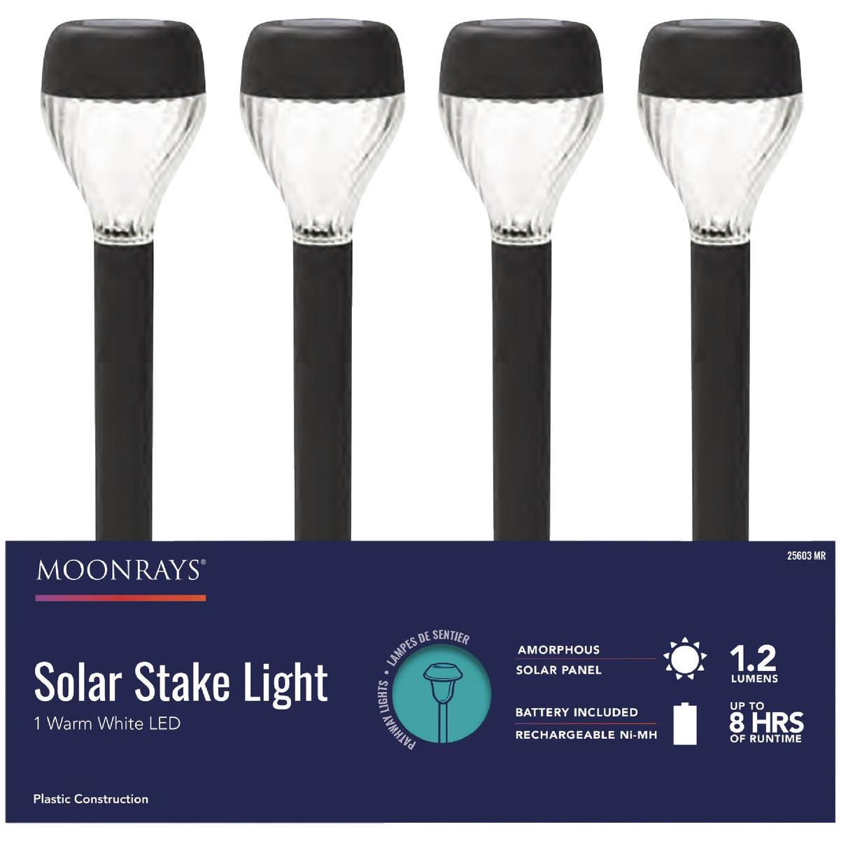 Moonrays Black 1.2 Lm. Plastic Swirl Lens Solar Path Light