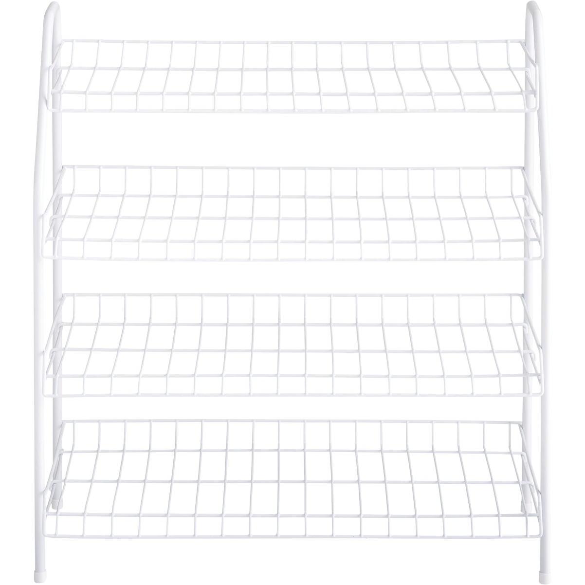 Rubbermaid 4-Tier White Shoe Shelf