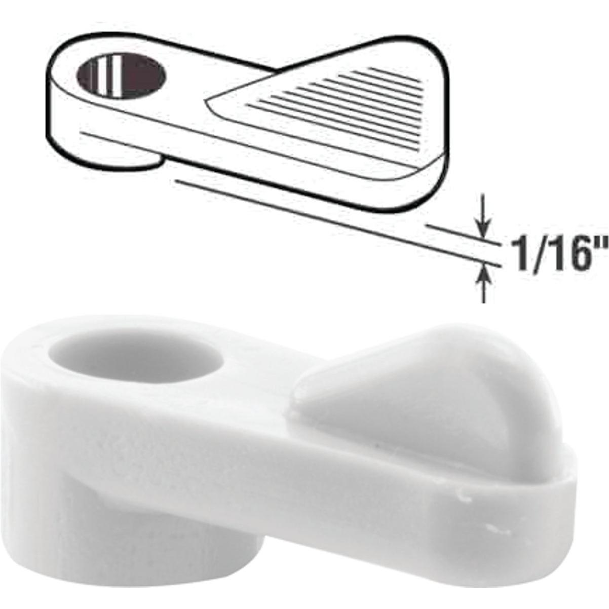 Prime-Line 1/16 In. White Swivel Plastic Screen Clips with Screws