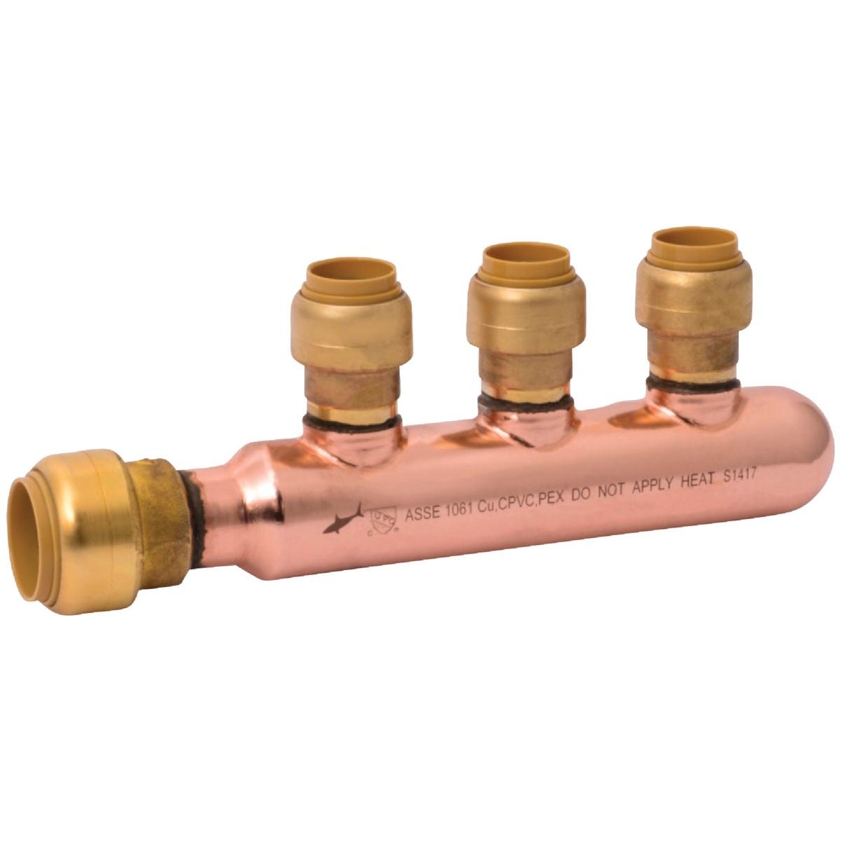 SharkBite 3/4 In. x 1/2 In. Push-to-Connect 3-Port Closed PEX Manifold