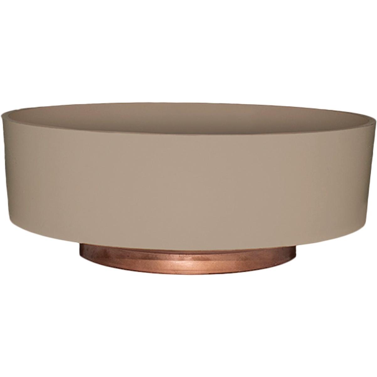HC Companies Capri 8 In. x 8 In. x 3 In. Resin Artisan Taupe Flower Bowl