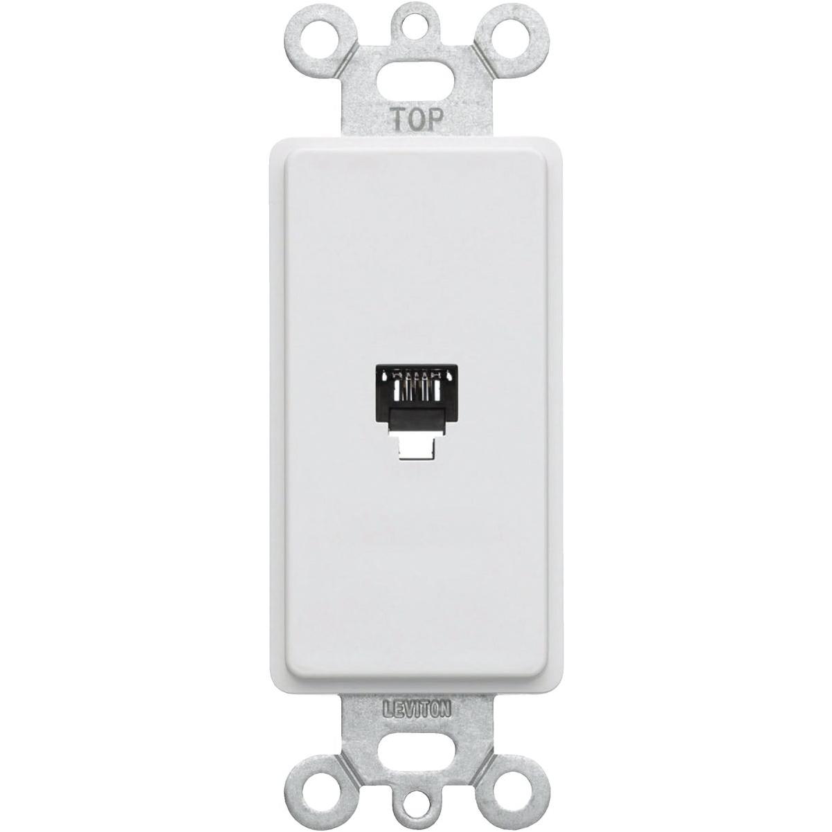 Leviton Decora White Flush Mount Telephone Jack