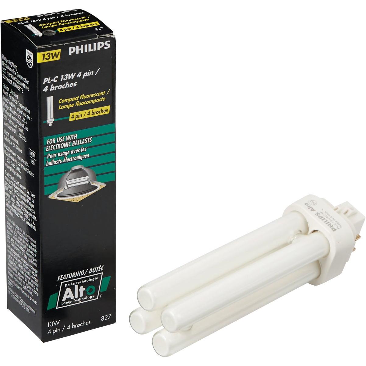 Philips 60W Equivalent Soft White G24Q-1 Base PL-C CFL Light Bulb