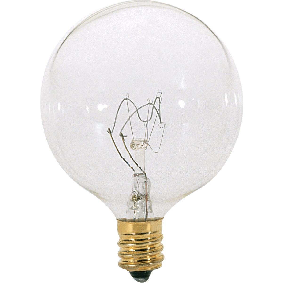 Satco 60W Clear Candelabra Base G16.5 Incandescent Globe Light Bulb (2-Pack)