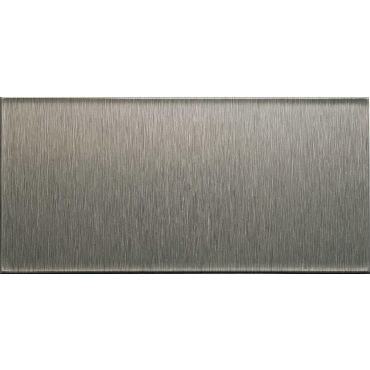 Aspect 3 In. x 6 In. Aluminum Backsplash Peel & Stick, Short Grain Stainless (8-Pack)