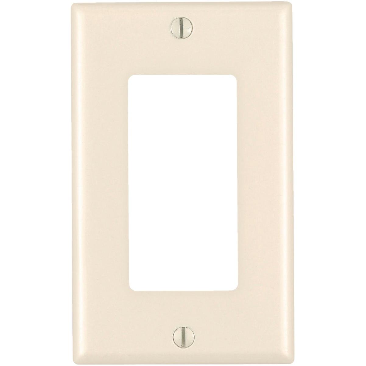 Leviton Mid-Way 1-Gang Smooth Plastic Rocker Decorator Wall Plate, Light Almond