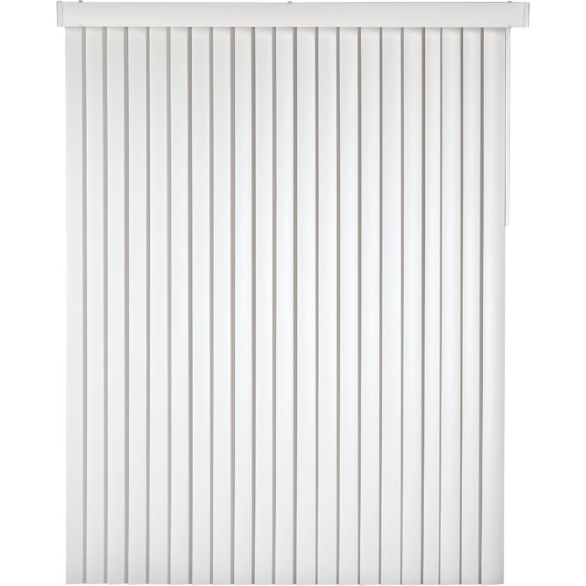 Home Impressions 66 In. x 84 In. x 3.5 In. White Vinyl Light Filtering Vertical Cordless Blind