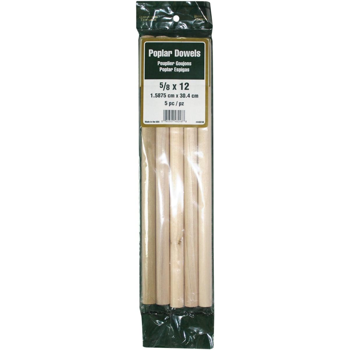 Madison Mill 5/8 In. x 12 In. Poplar Dowel Rod (5 Pieces)