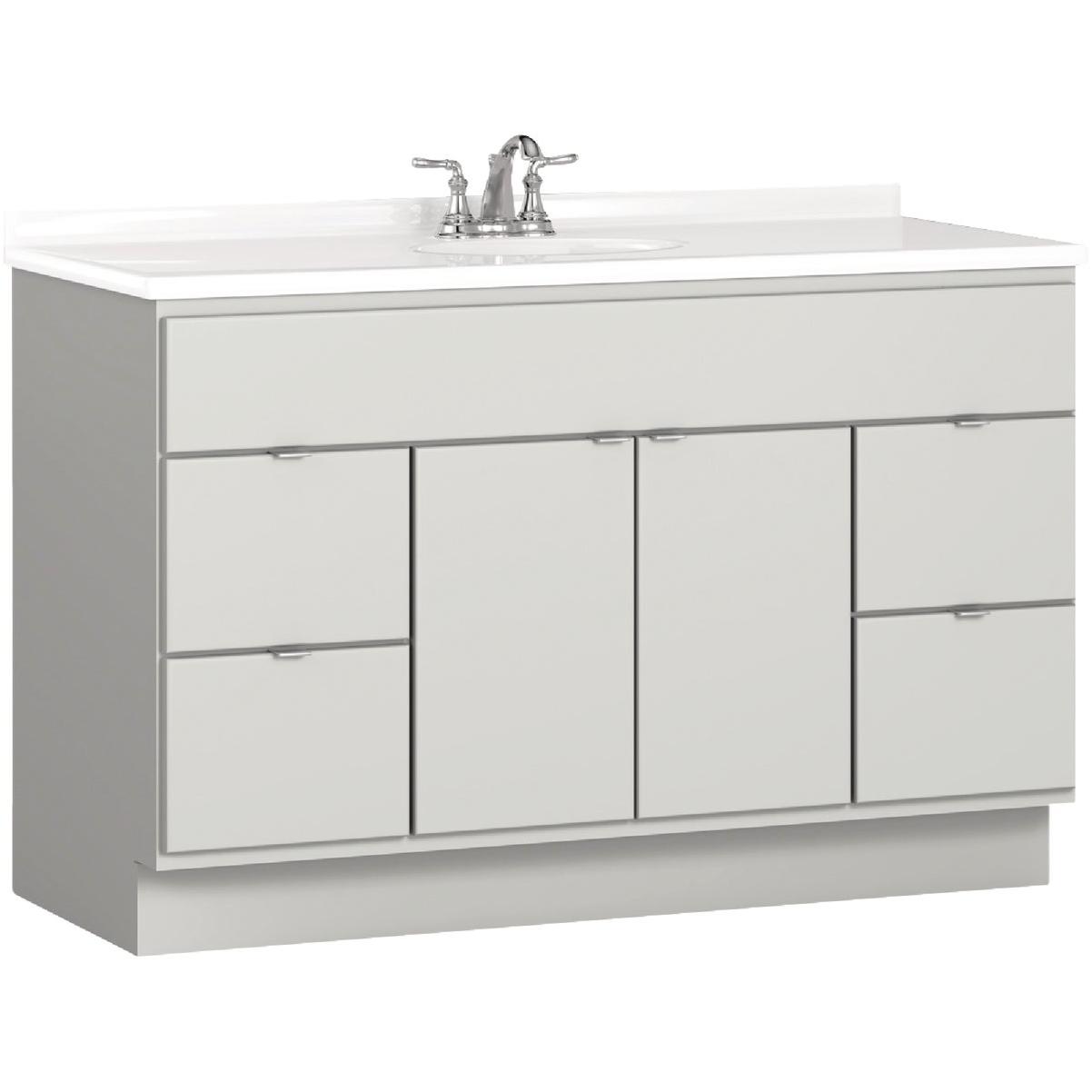 Bertch Riverside 48 In. W x 34-1/2 In. H x 21 In. D Lighthouse Vanity Base without Top, 2 Door/4 Drawer