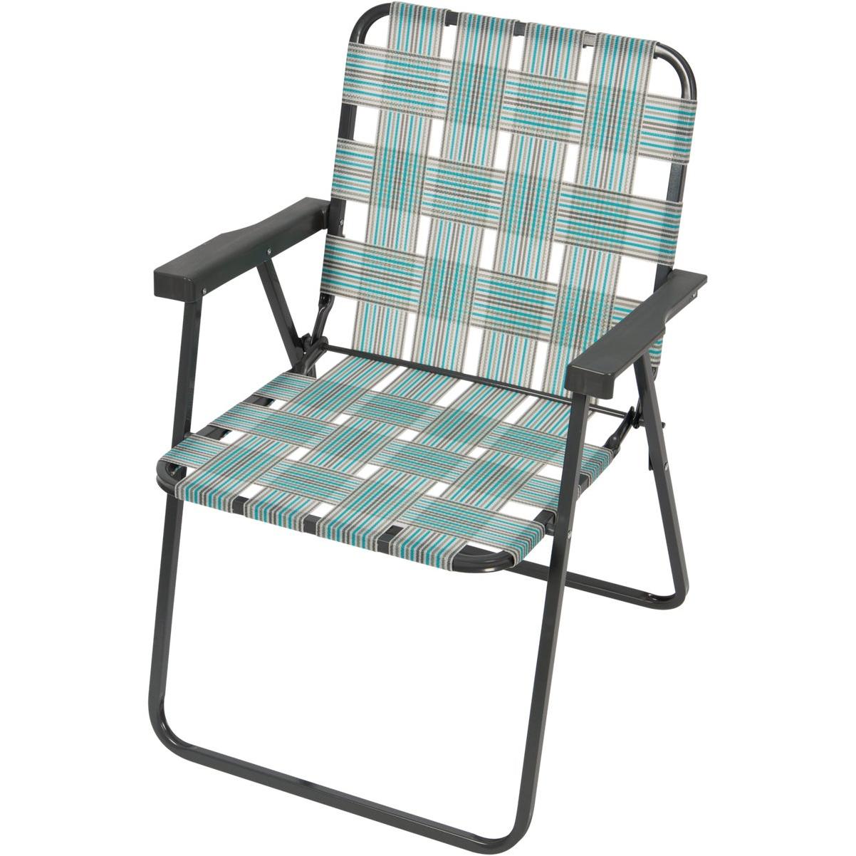 Rio Brands - Teal & Gray - Polyester Web Steel Frame - Folding Chair