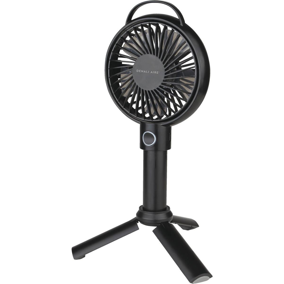 Denali Aire Plastic 4 In. Rechargeable USB Black Handheld Fan