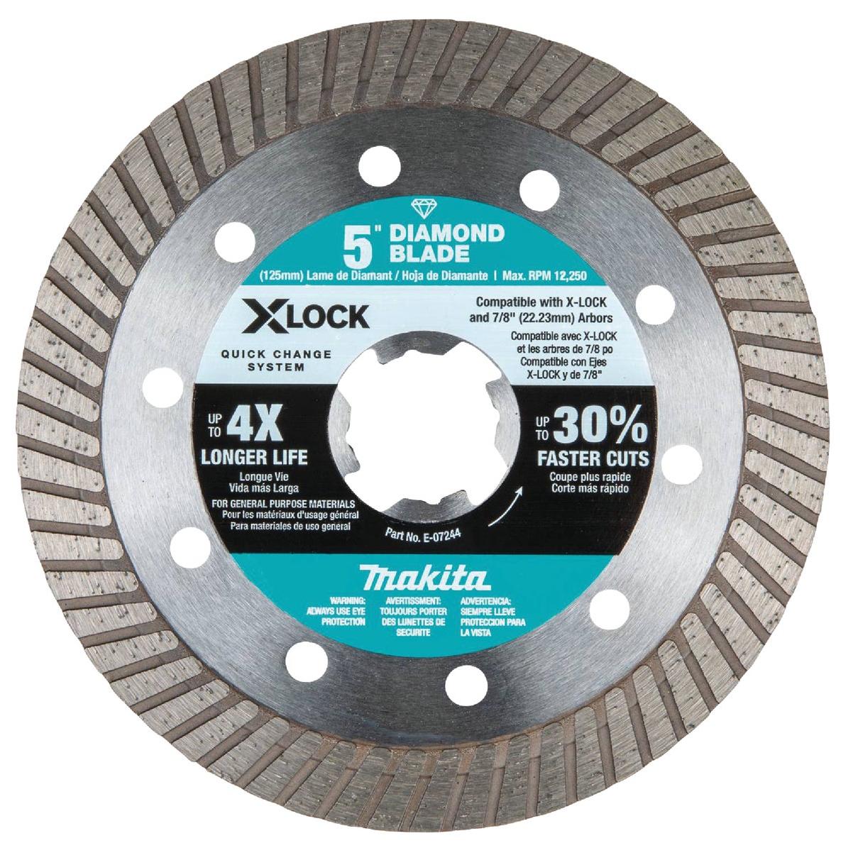 Makita X-LOCK 5 In. Turbo Rim Dry/Wet Cut Diamond Blade