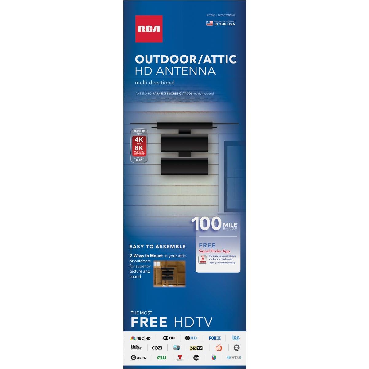 RCA HD Black Outdoor/Attic Antenna