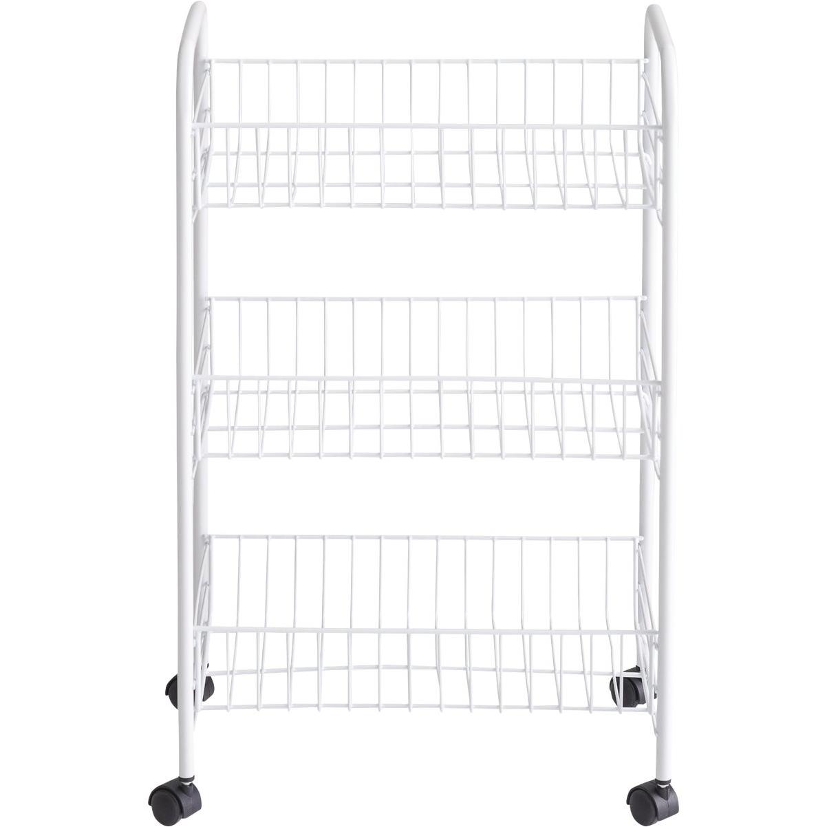 Rubbermaid White 3-Tier Wheeled Storage Cart