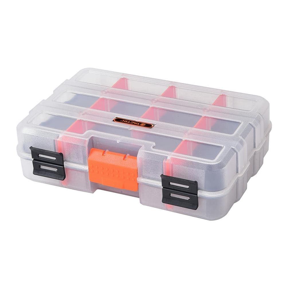 TACTIX 22-Compartment Plastic Double Sided Small Parts Organizer, Black