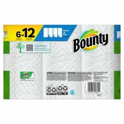 Bounty Select-A-Size Paper Towels, White - 12 pack