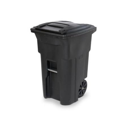 Toter 64 Gal. Black Outdoor Trash Can With Attached Lid and Wheels