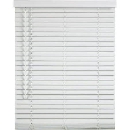 Home Impressions 27 In. x 64 In. x 2 In. White Faux Wood Cordless Blind