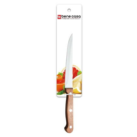 Bene Casa 5-inch Utility knife with rosewood handle  stainless steel blade  full tang and triple riveted handle  balance tested utility knife