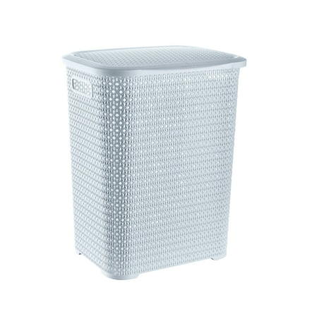Storage Solutions Knit 22” Tall Laundry Hamper Basket and Storage Bin, 20 Gallon, White