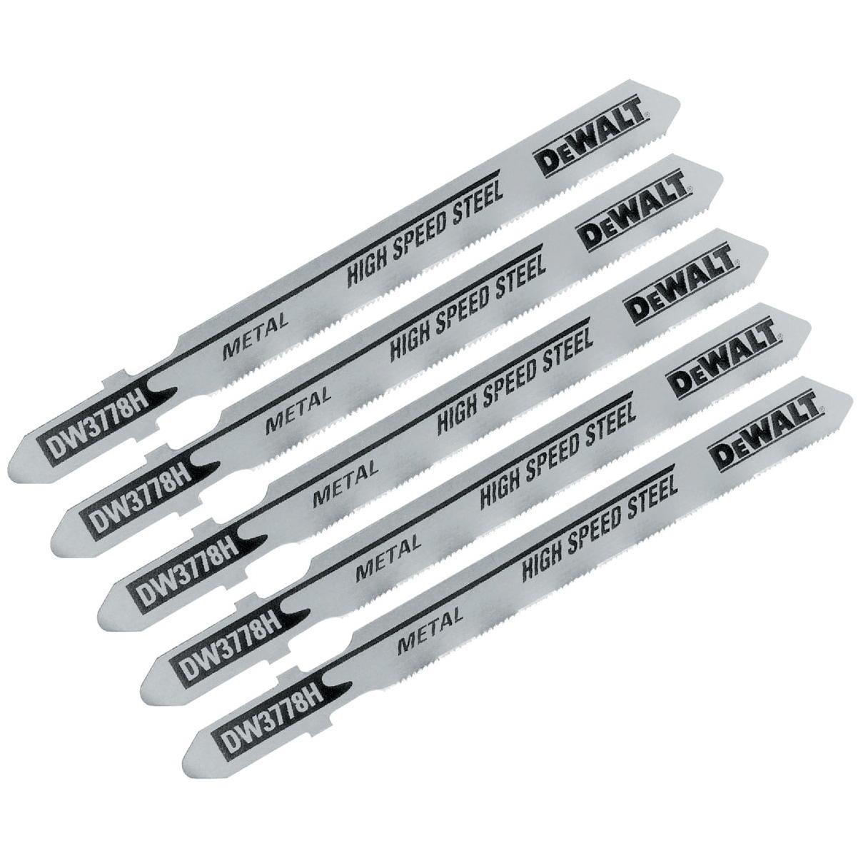 DeWalt 3 In. x 36 TPI T-Shank HCS Jig Saw Blade for Metal (5-Pack)