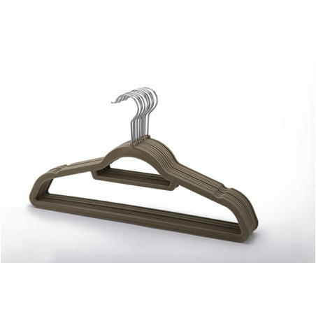 Storage Solutions 10 piece Grey Velvet Suit, Dress, and Clothes Hanger and Closet Organizer