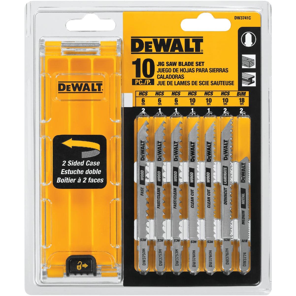 DEWALT 10-Piece T-Shank Jig Saw Blade Set with Case