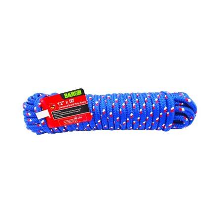 Baron 42617 Braided Polypropylene Rope 1/2 Inch x 50 Feet Blue/Red