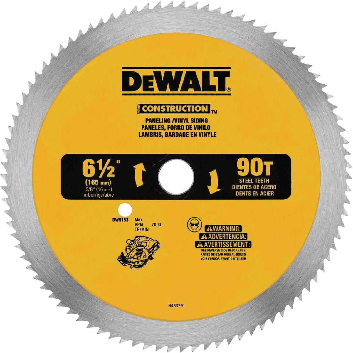 DEWALT 6-1/2 In. 90-Tooth Vinyl & Paneling Steel Circular Saw Blade