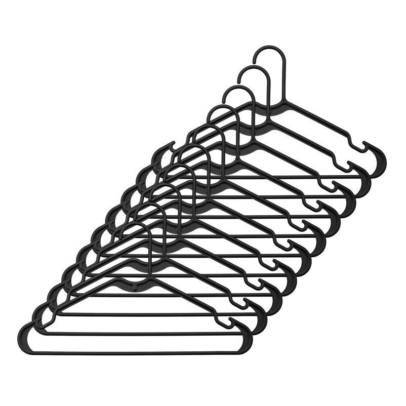 5037777 Plastic Suit Hanger, Black - Pack of 10
