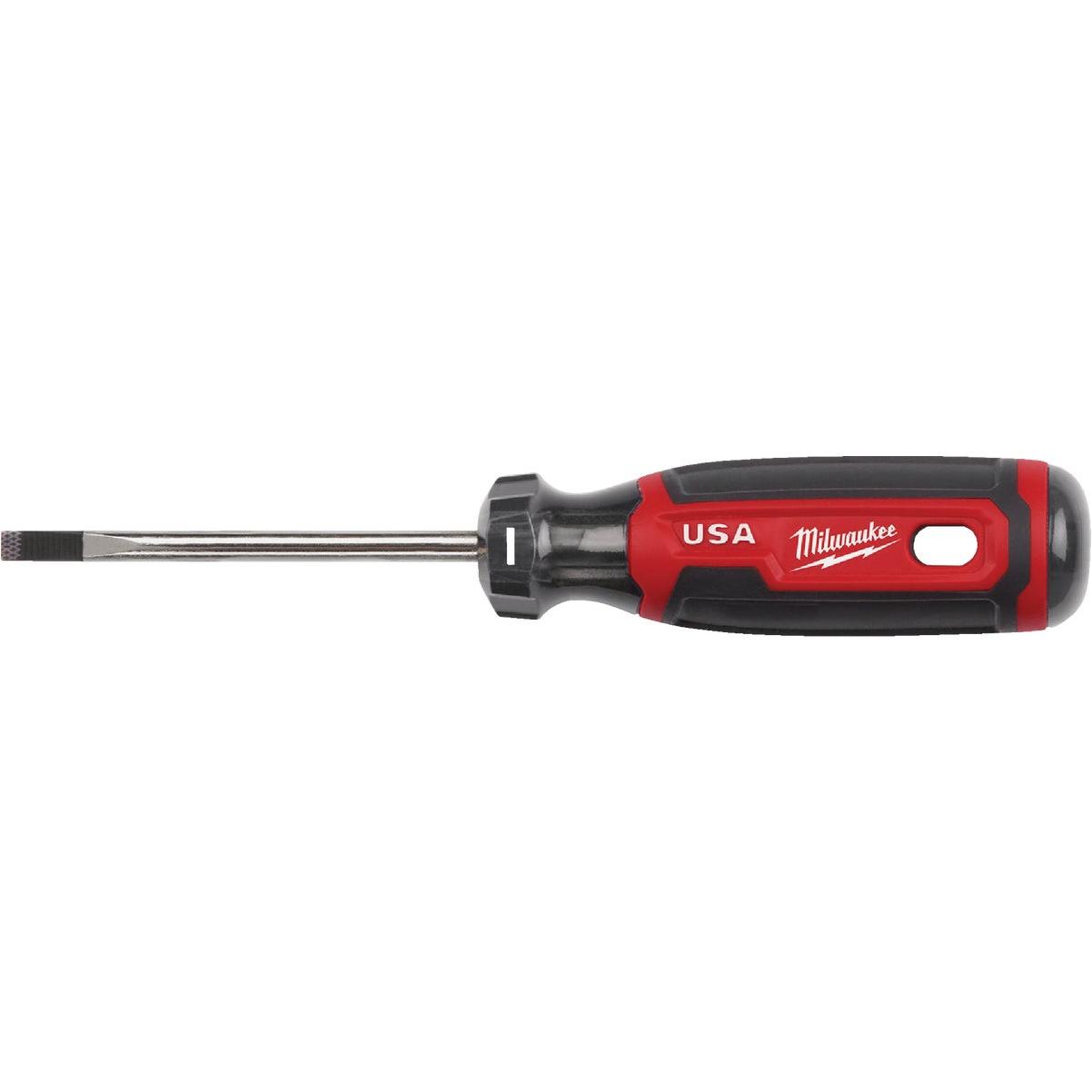 Milwaukee 3/16 In. x 3 In. Cushion Grip Cabinet Tip Slotted Screwdriver (USA)