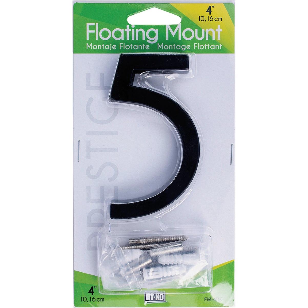 Hy-Ko 4 In. Black Floating Mount Number 5