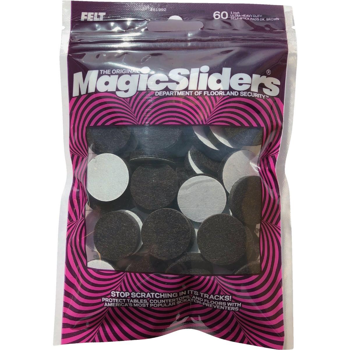 Magic Sliders 1 In. Dark Brown Felt Pads (60-Count)