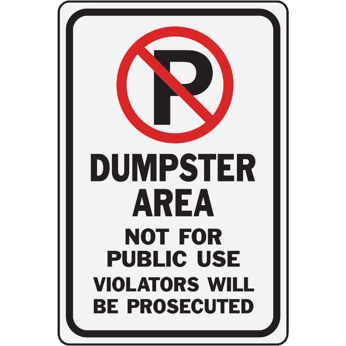 Hy-Ko Heavy Duty Aluminum, No Parking Dumpster Area