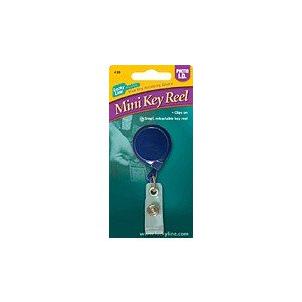 Lucky Line 43901 Blue Mini Key Reel Clip On with Badge Holder